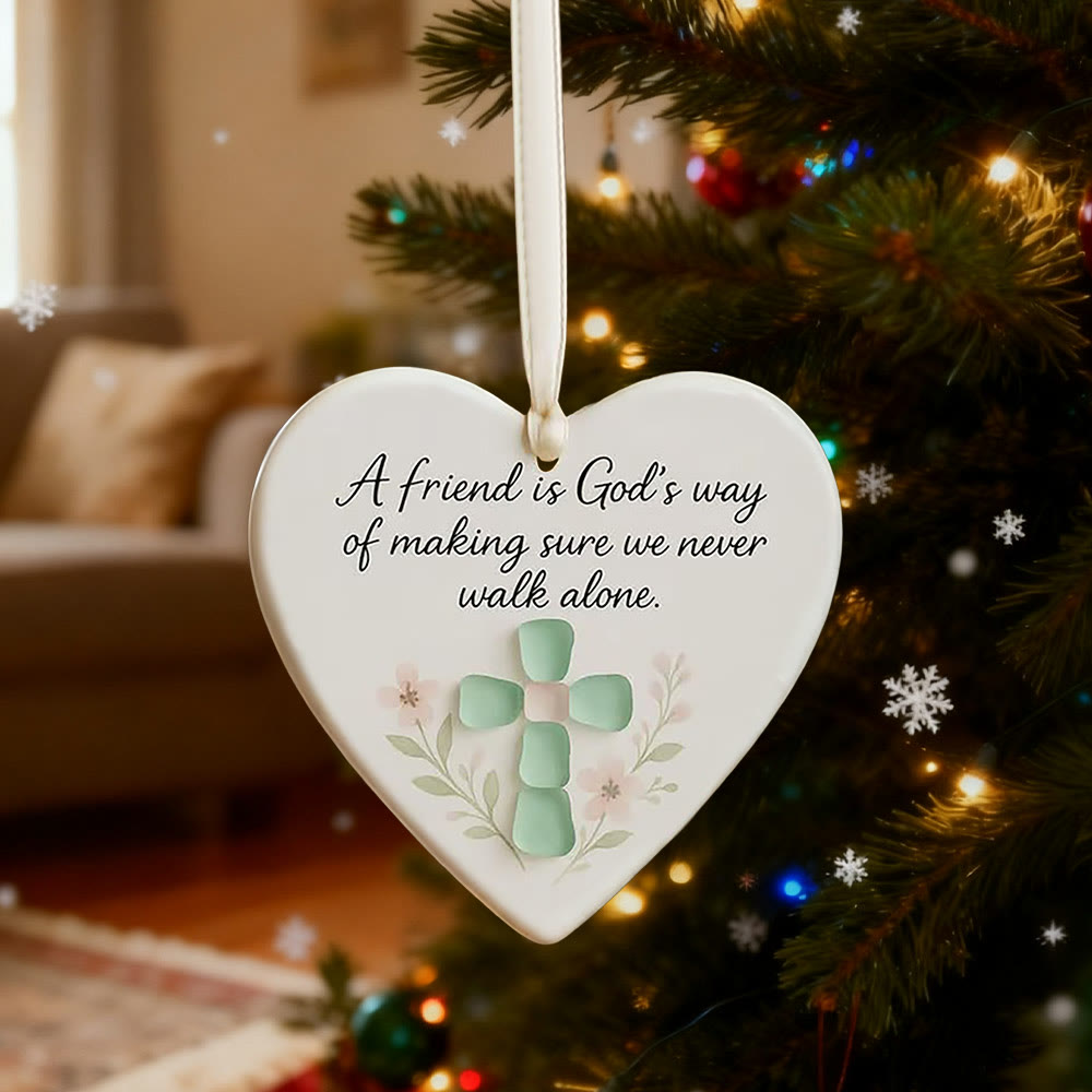 Christianartworkshop Decorazione da appendere a forma di cuore: un amico è la via di Dio, promemoria di fede e amicizia - image 4