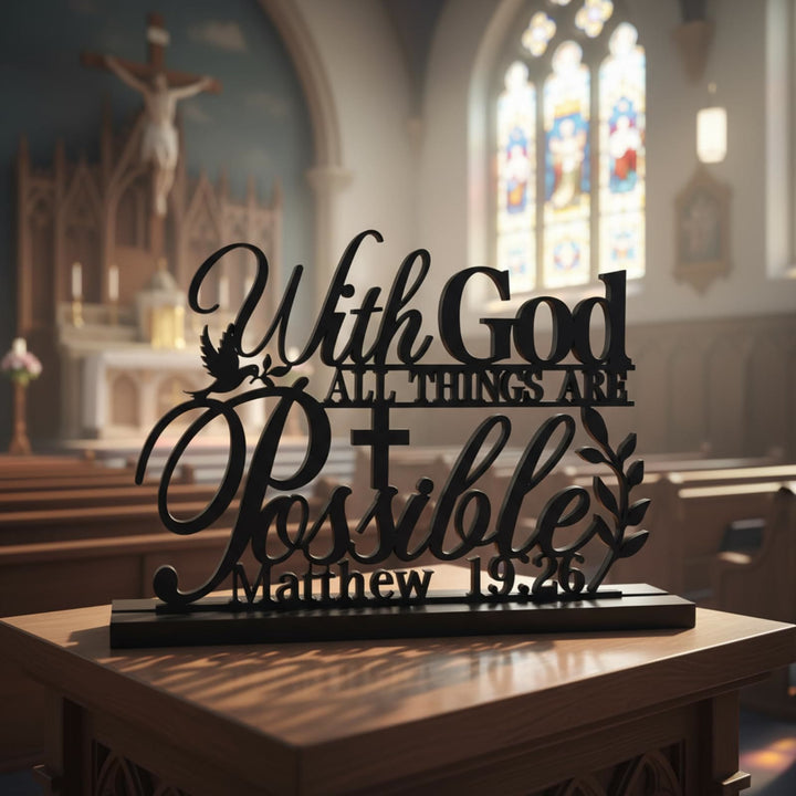 Christianartworkshop Con Dio tutto è possibile Arte da tavolo: una testimonianza di fede e ispirazione - image 3