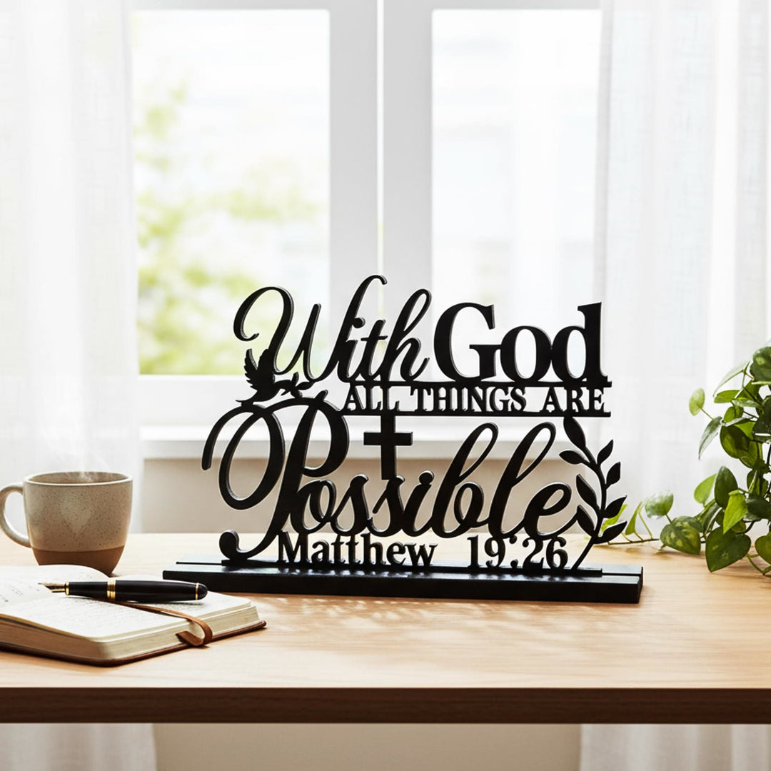 Christianartworkshop Con Dio tutto è possibile Arte da tavolo: una testimonianza di fede e ispirazione - image 4