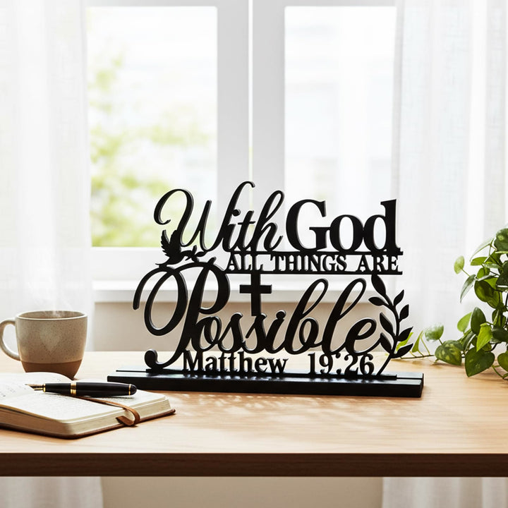 Christianartworkshop Con Dio tutto è possibile Arte da tavolo: una testimonianza di fede e ispirazione - image 4