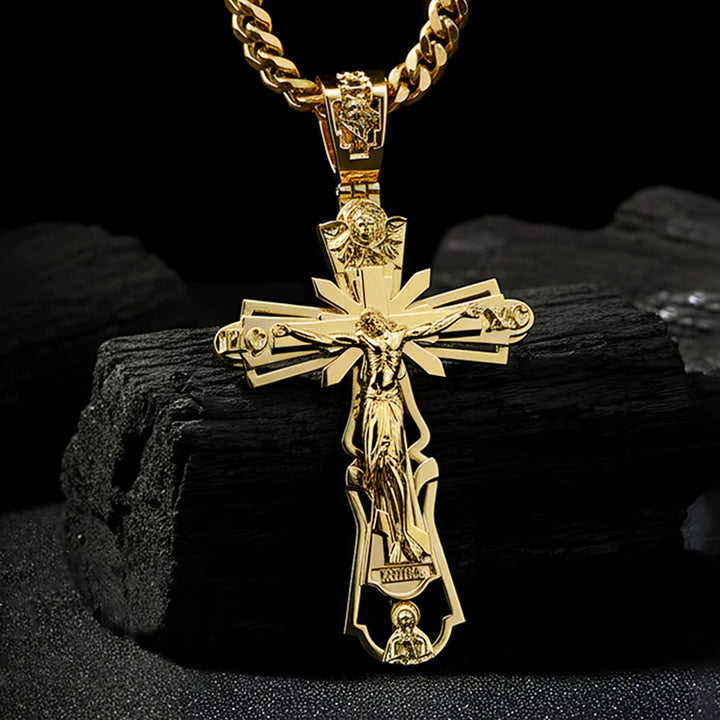 Collana con croce cristiana di Christianartworkshop: storia sacrificale e ornamento senza tempo - D'oro - 70 centimetri - image 0