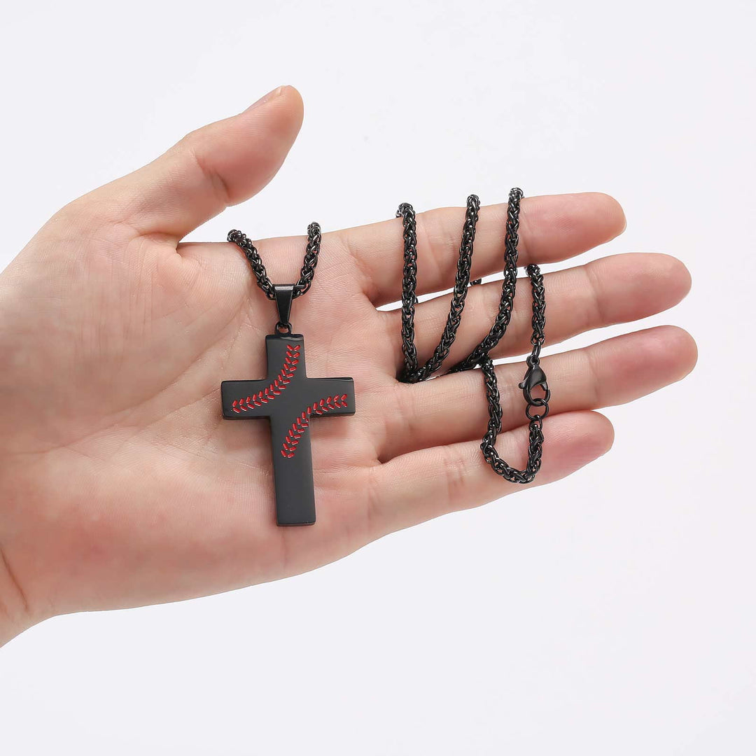 Collana con croce a punto baseball di Christianartworkshop: devozione atletica e citazione ispiratrice - image 17