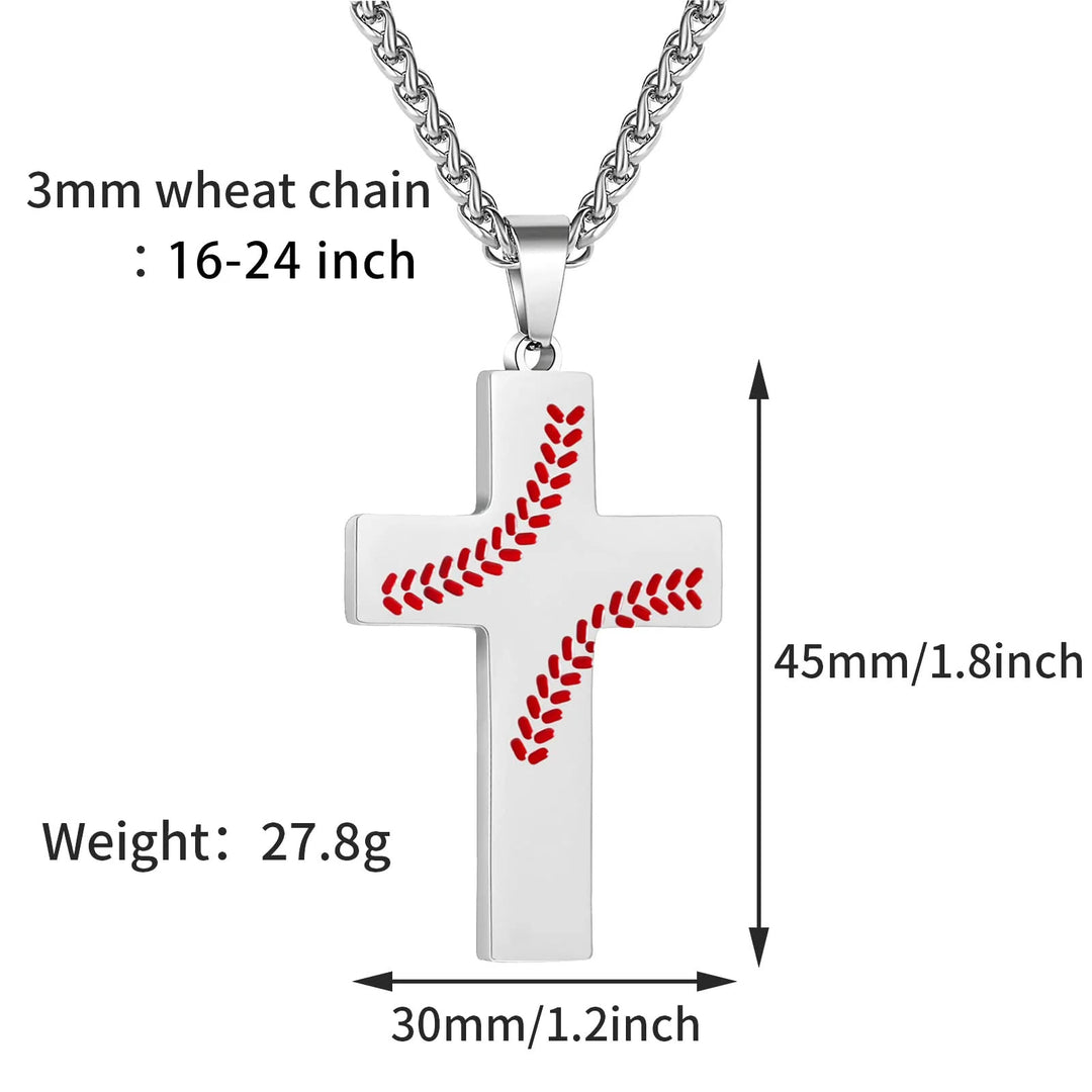 Collana con croce a punto baseball di Christianartworkshop: devozione atletica e citazione ispiratrice - image 14