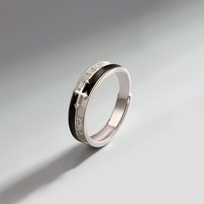 Anello della fede con croce di Christianartworkshop: pace, amore e devozione senza tempo - image 2