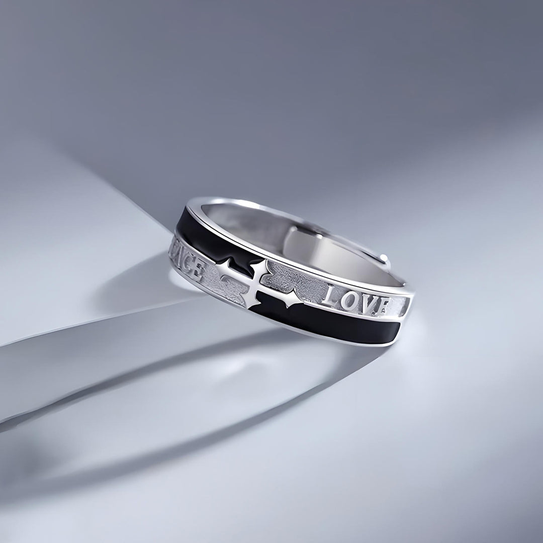 Anello della fede con croce di Christianartworkshop: pace, amore e devozione senza tempo - image 4