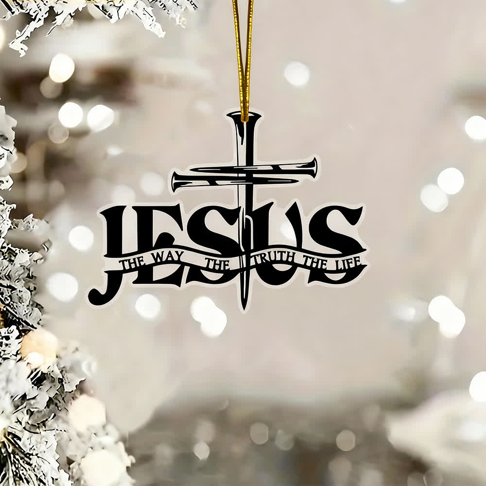 Christianartworkshop Ciondolo per auto con croce di preghiera di Gesù piatta in stile bohémien con iscrizione - image 2