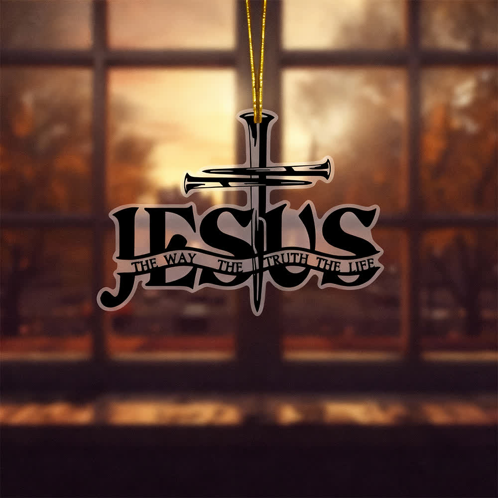 Christianartworkshop Ciondolo per auto con croce di preghiera di Gesù piatta in stile bohémien con iscrizione - image 5
