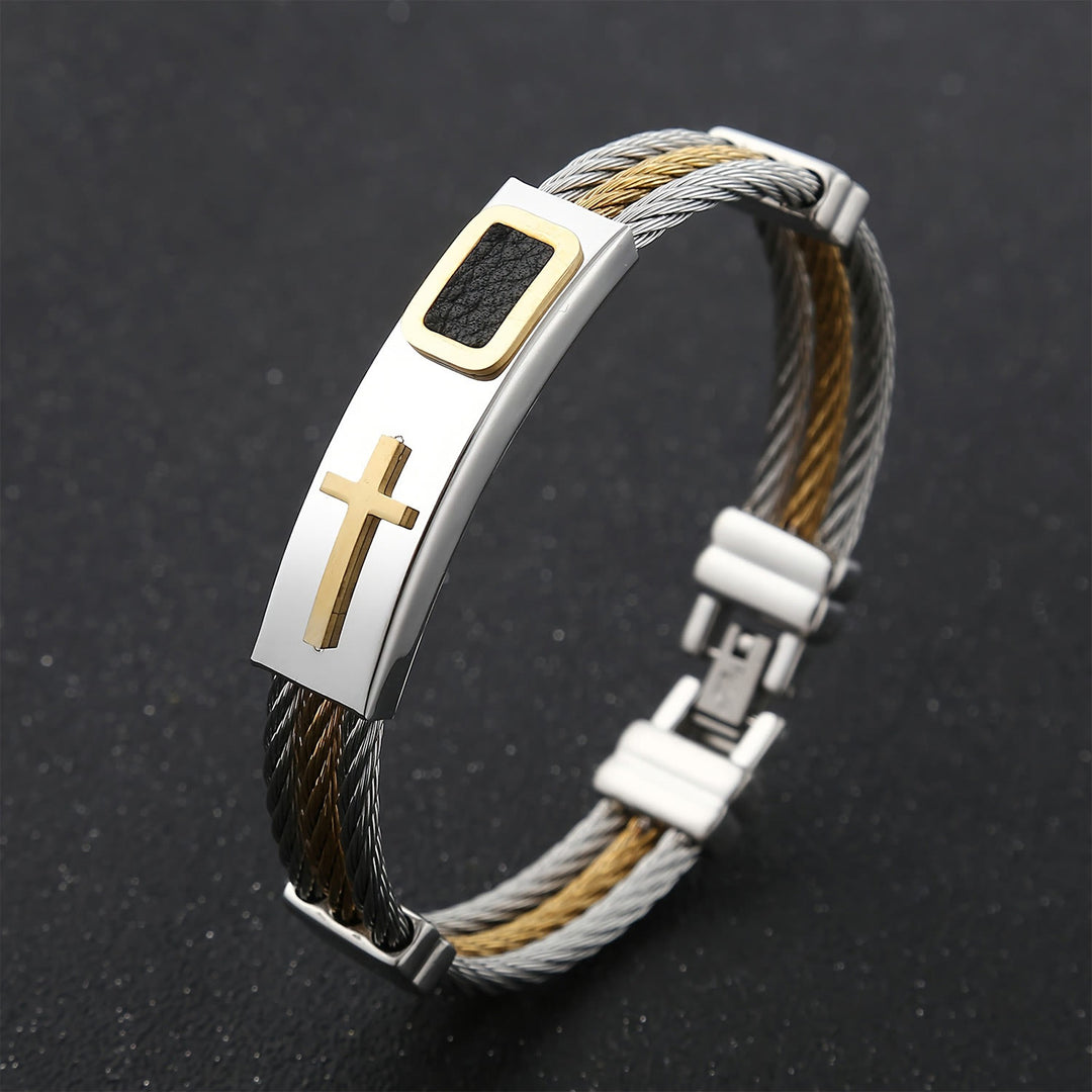 Braccialetto con croce multicolore Christianartworkshop: stile ispirato alla fede e devozione duratura - image 0