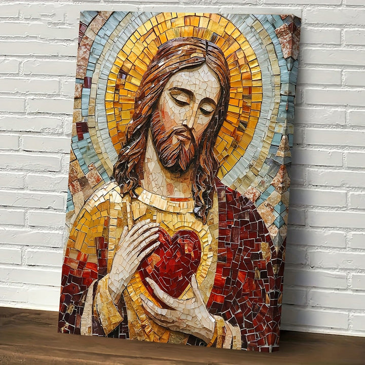Stampe artistiche da parete in mosaico del Sacro Cuore di Christianartworkshop: devozione e riverenza artistica - image 2