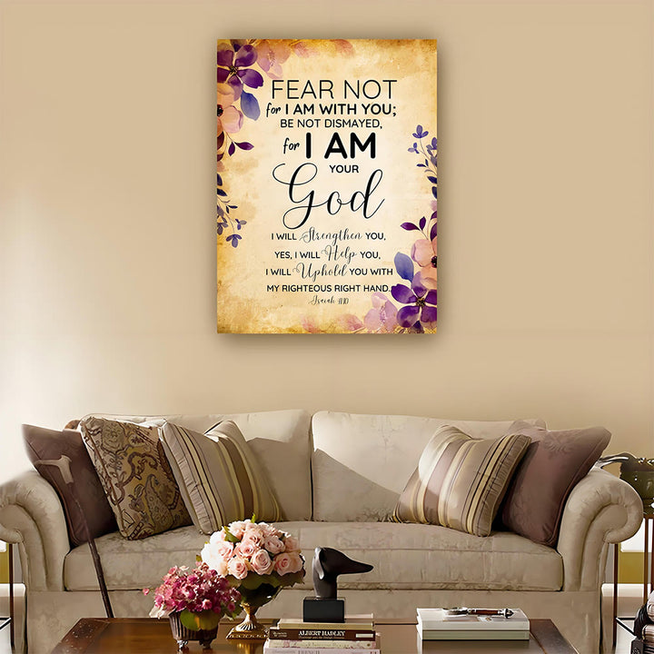 Christianartworkshop Isaia 41:10 Stampe artistiche da parete con le Scritture: Conforto divino e fedele rassicurazione - Dipinto su tela incorniciato - 11,81''*15,75''0,71"/30*40*1,8 cm - image 0