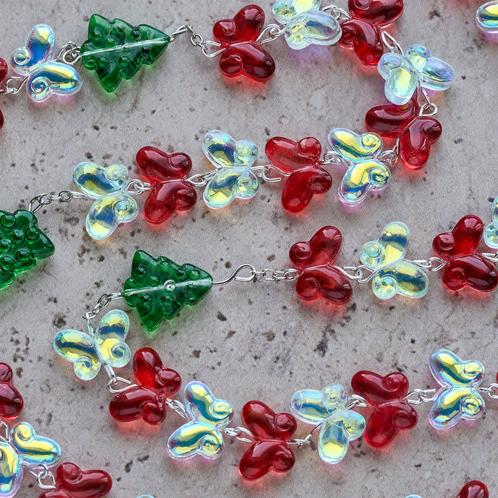 Christianartworkshop Regalo di Natale: Rosario dell'albero di Natale benedetto con perline di cristallo a forma di farfalla - image 13