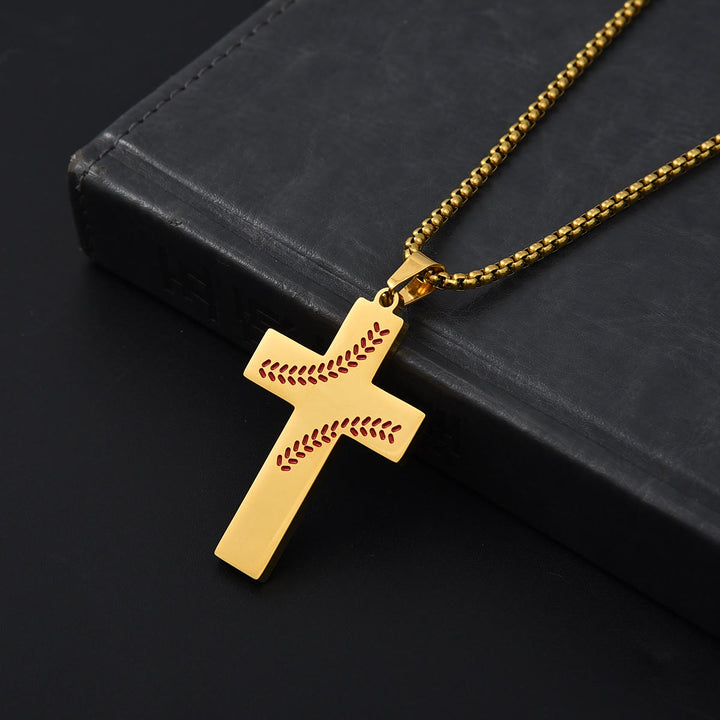 Christianartworkshop Collana con croce a punto baseball: devozione atletica e citazione ispiratrice - image 27
