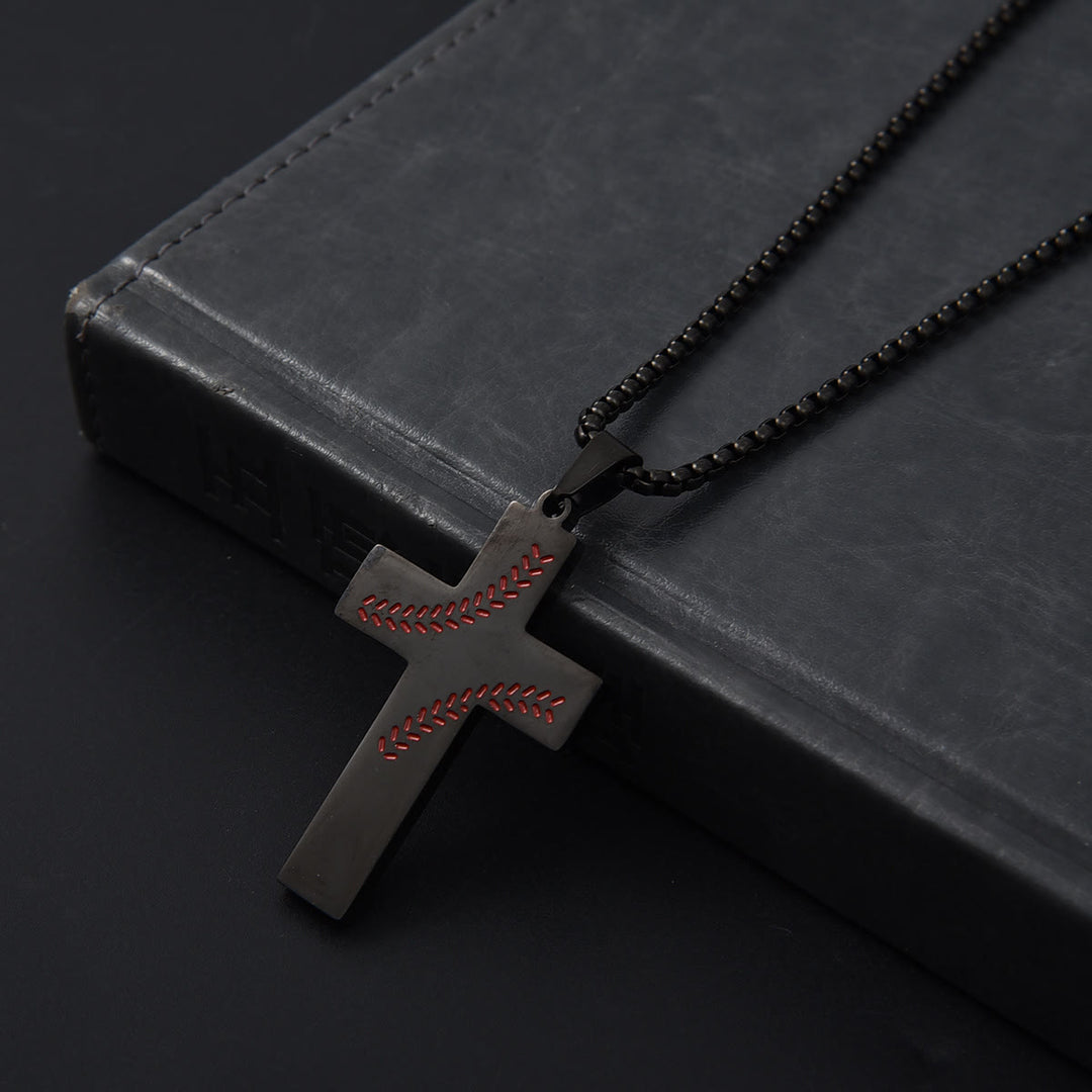 Collana con croce a punto baseball di Christianartworkshop: devozione atletica e citazione ispiratrice - image 18