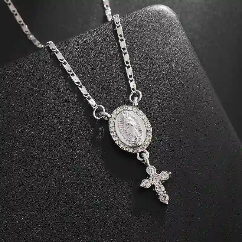 Christianartworkshop Collana con ciondolo Madonna e Croce: devozione divina ed eleganza senza tempo - image 2