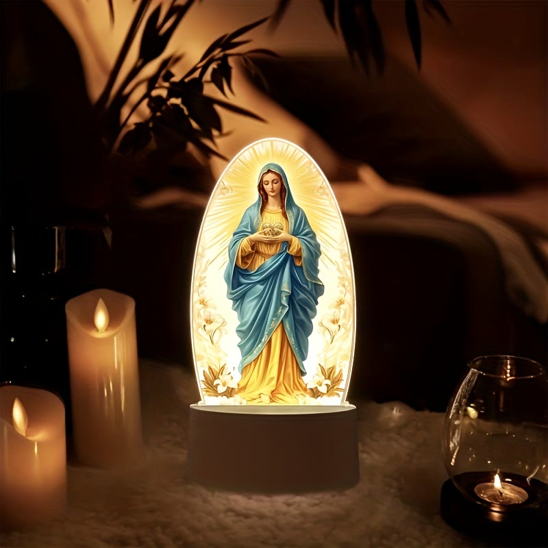 Christianartworkshop Luce notturna illuminata dalla Madonna: grazia divina in un bagliore delicato - image 3