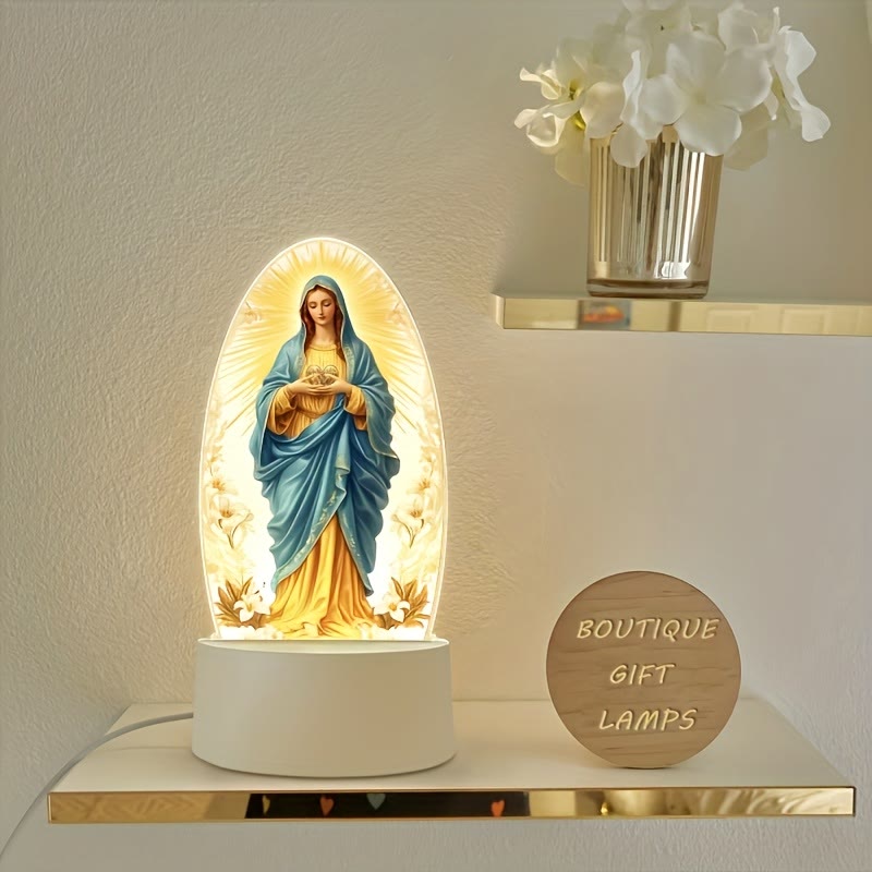 Christianartworkshop Luce notturna illuminata dalla Madonna: grazia divina in un bagliore delicato - image 4