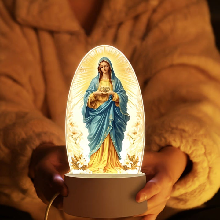 Christianartworkshop Luce notturna illuminata della Madonna: grazia divina in un bagliore delicato - image 1