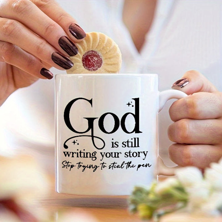 Christianartworkshop Tazza "Dio sta ancora scrivendo" con stile di vita spirituale: unisci fede e routine quotidiana - tazza da 11 once - image 0
