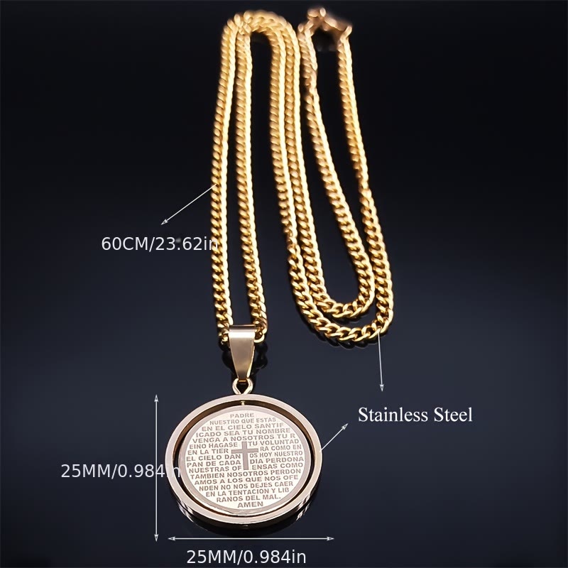 Christianartworkshop Collana con pendente rotante del Padre Nostro: devozione e sacra versatilità - image 2