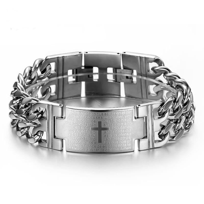 Christianartworkshop Bracciale con croce e preghiera: testo sacro e moda audace - image 5
