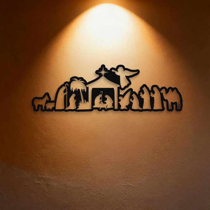 Christianartworkshop Decorazione da parete in metallo per presepe: fede natalizia e narrazione sacra - image 2