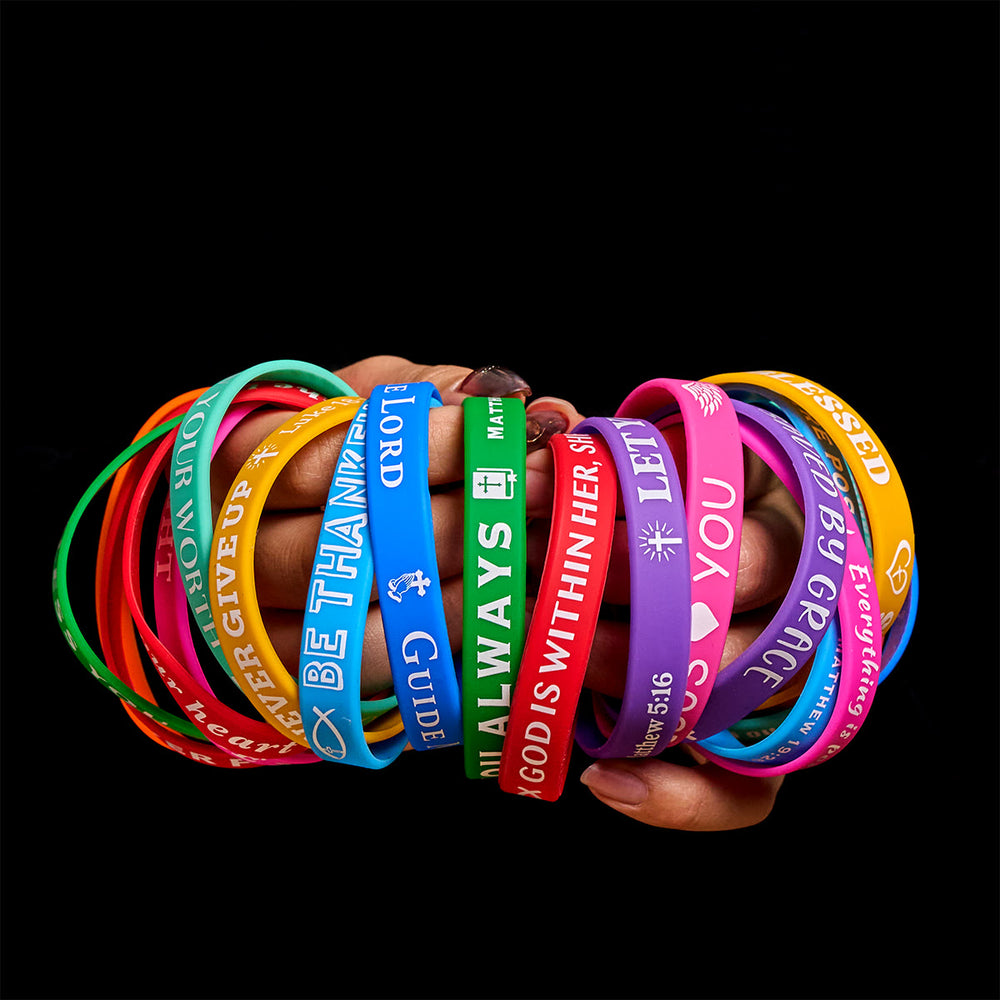 Braccialetti in silicone con le Scritture Christianartworkshop : promemoria fedeli e devozione colorata - image 1