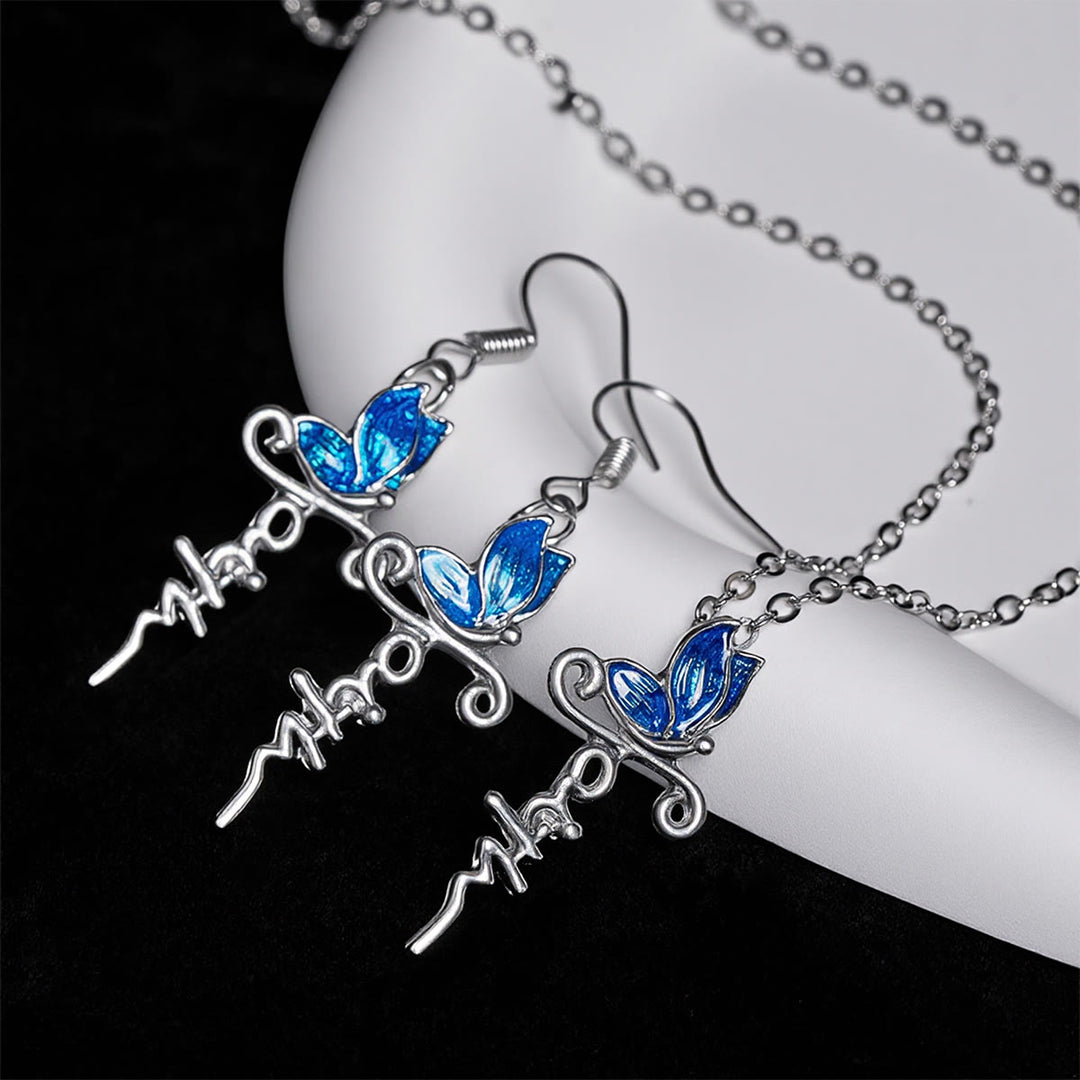 Set di gioielli con croce a farfalla di Christianartworkshop: devozione e simbolismo artistico - Impostato - image 4