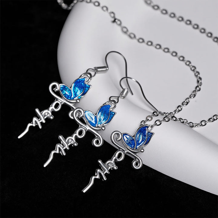 Set di gioielli con croce a farfalla di Christianartworkshop: devozione e simbolismo artistico - Impostato - image 4