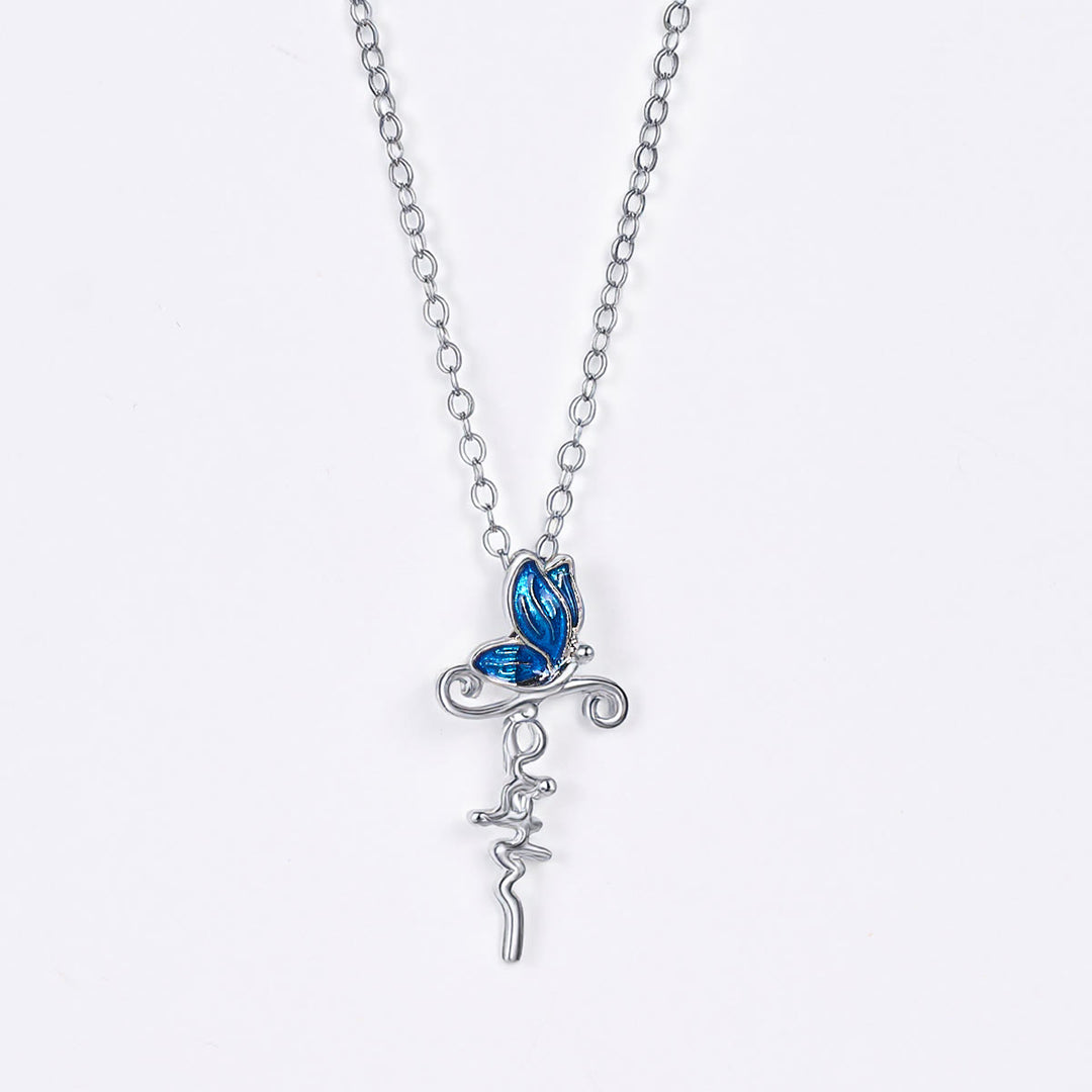 Christianartworkshop Set di gioielli con croce a farfalla: devozione e simbolismo artistico - Collana - image 0
