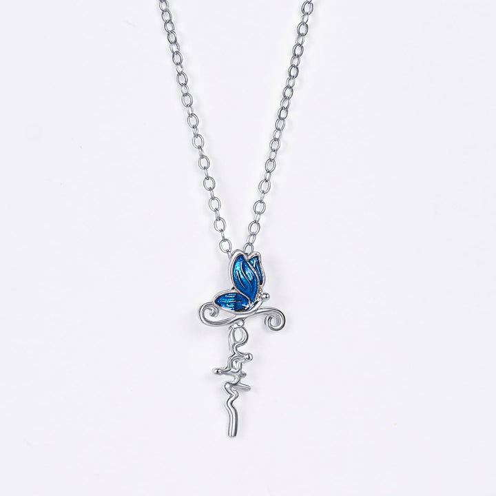 Christianartworkshop Set di gioielli con croce a farfalla: devozione e simbolismo artistico - Collana - image 0