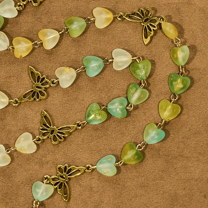 Christianartworkshop Rosario con cuore verde e farfalla, braccialetto: devozione e spiritualità artistica - image 8