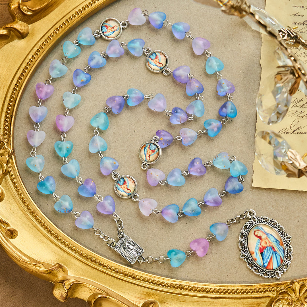 Christianartworkshop Rosario con cuore blu e farfalla, braccialetto: devozione e spiritualità artistica - image 4