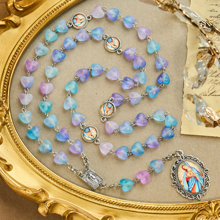 Christianartworkshop Rosario con cuore blu e farfalla, braccialetto: devozione e spiritualità artistica - image 4