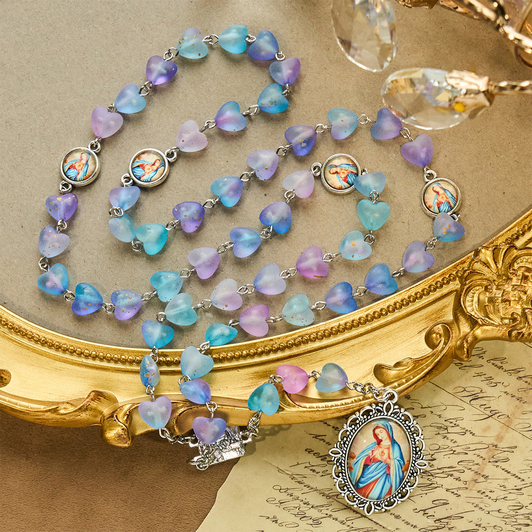 Christianartworkshop Rosario con cuore blu e farfalla, braccialetto: devozione e spiritualità artistica - image 3