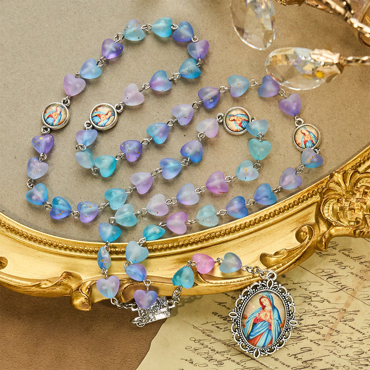 Christianartworkshop Rosario con cuore blu e farfalla, braccialetto: devozione e spiritualità artistica - image 3