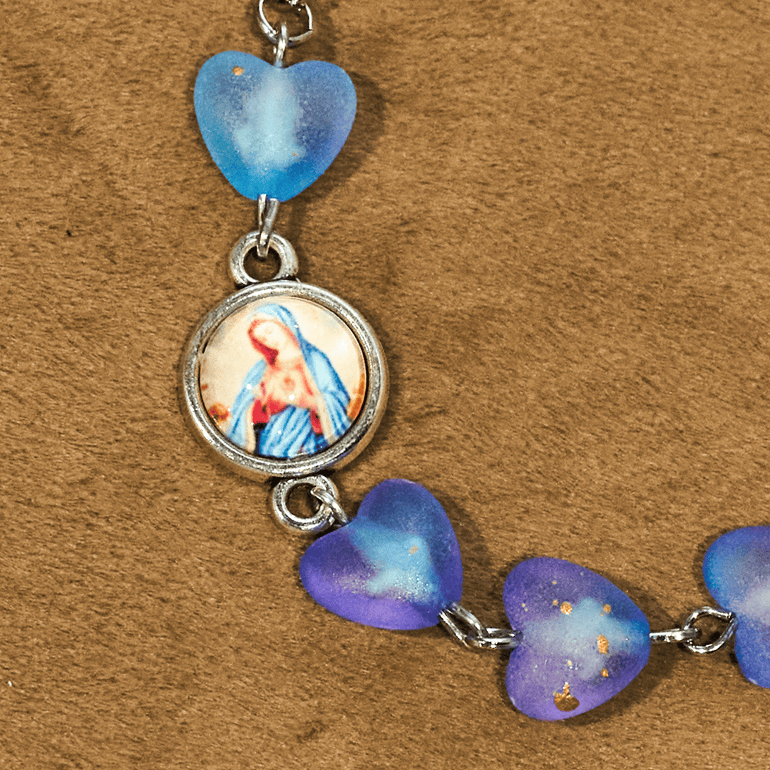 Christianartworkshop Rosario con cuore blu e farfalla, braccialetto: devozione e spiritualità artistica - image 8