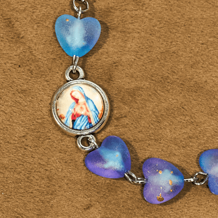 Christianartworkshop Rosario con cuore blu e farfalla, braccialetto: devozione e spiritualità artistica - image 8