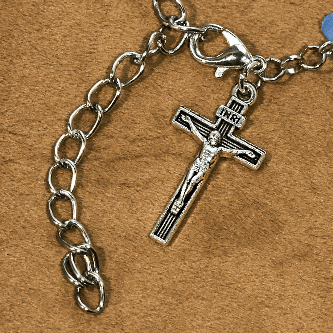 Christianartworkshop Rosario con cuore blu e farfalla, braccialetto: devozione e spiritualità artistica - image 9