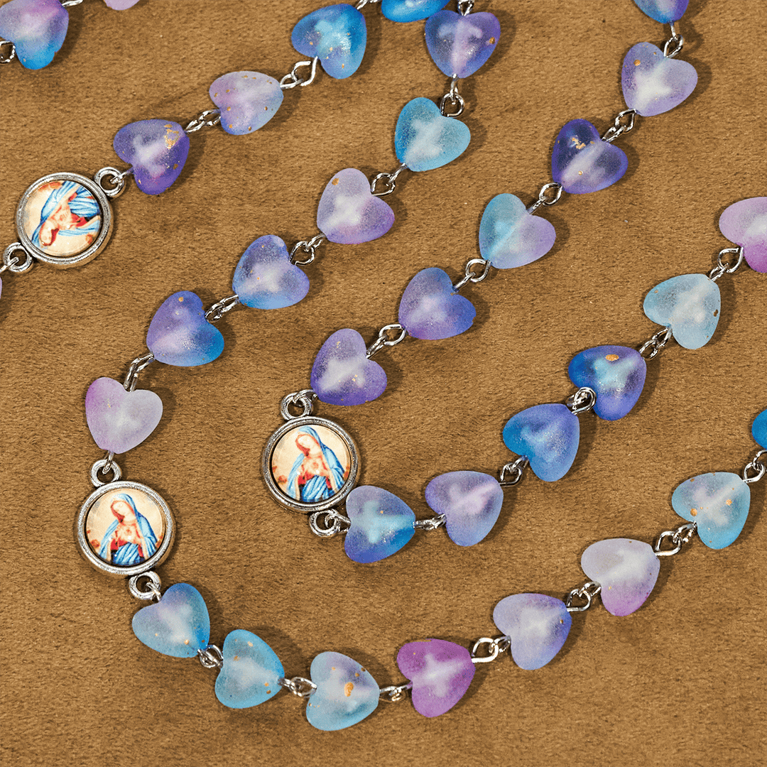 Christianartworkshop Rosario con cuore blu e farfalla, braccialetto: devozione e spiritualità artistica - image 6