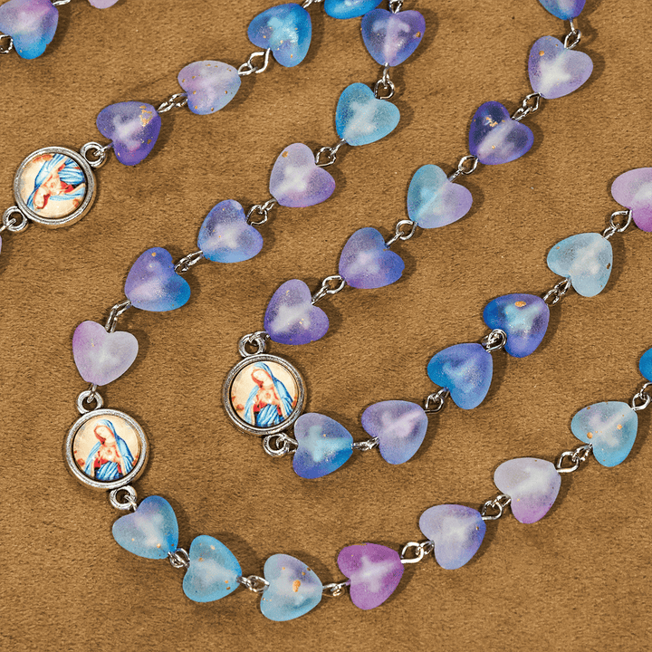Christianartworkshop Rosario con cuore blu e farfalla, braccialetto: devozione e spiritualità artistica - image 6