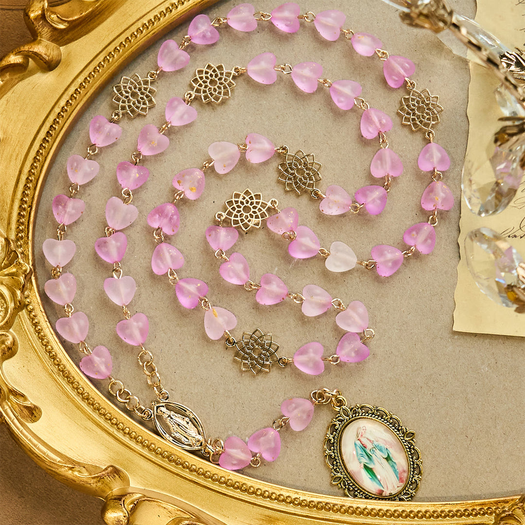 Christianartworkshop Rosario con cuore rosa e farfalla, braccialetto: devozione e spiritualità artistica - image 3