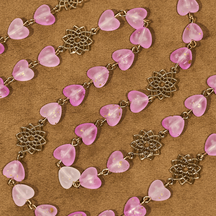 Christianartworkshop Rosario con cuore rosa e farfalla, braccialetto: devozione e spiritualità artistica - image 6