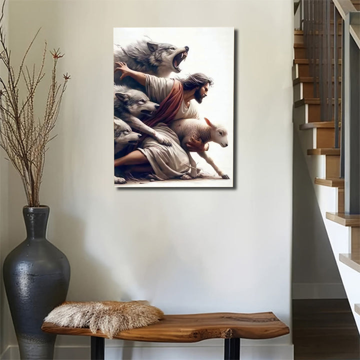 Christianartworkshop Stampa artistica da parete del Buon Pastore: protezione divina e devozione fedele - image 3