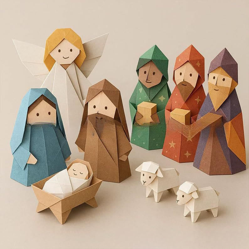 Christianartworkshop Set di ornamenti per la Natività Origami: Storia Sacra e Devozione Artistica - Natività - image 0