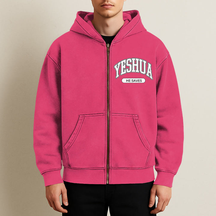 Christianartworkshop YESHUA He Saves Giacca con cappuccio grafica: un mix di fede e moda casual - image 14