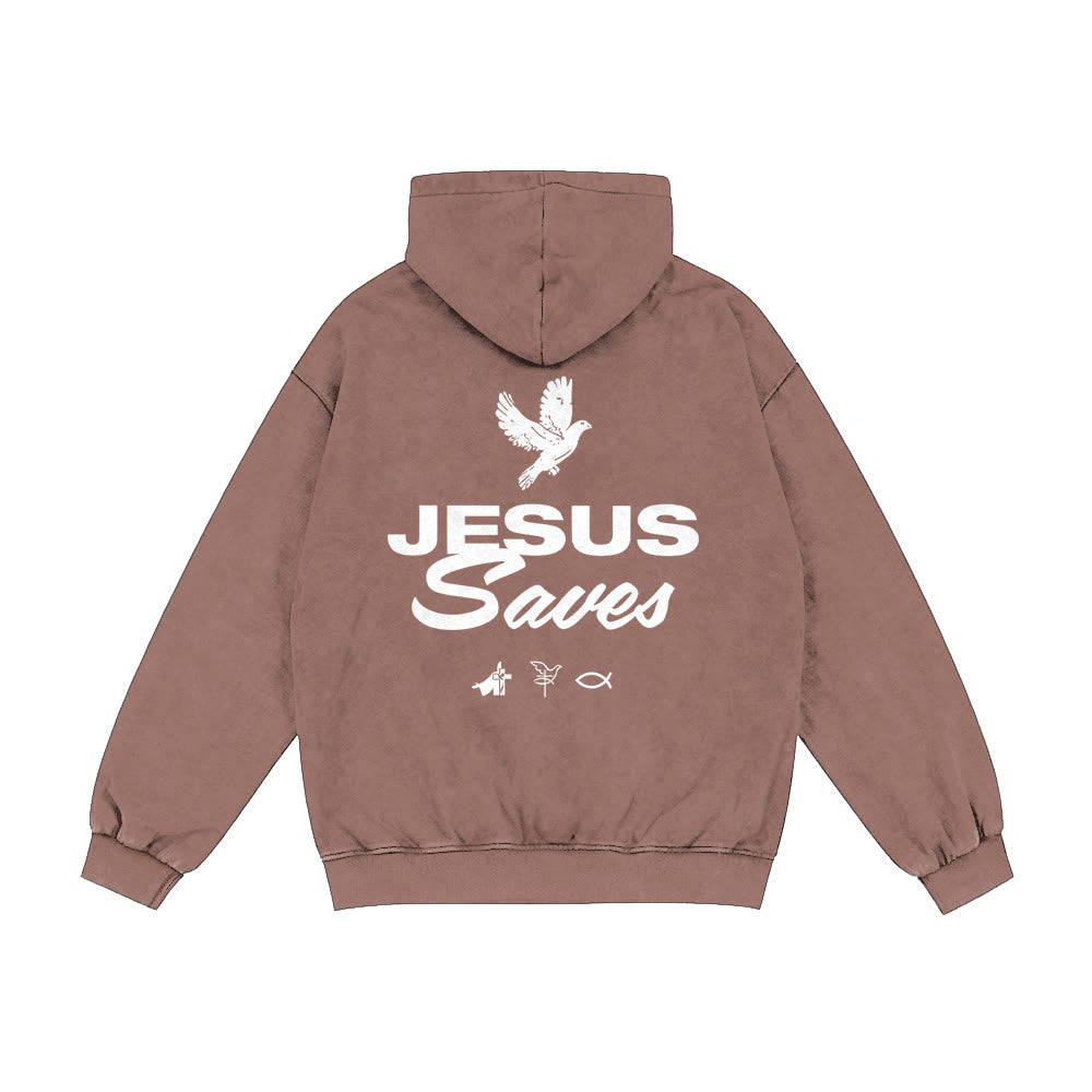 Christianartworkshop Dove & Cross Jesus Saves Hoody Jacket: conforto spirituale per ogni giorno - image 24