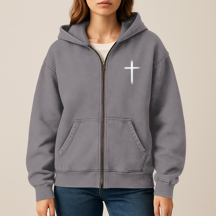 Christianartworkshop Dove & Cross Jesus Saves Hoody Jacket: conforto spirituale per ogni giorno - image 5