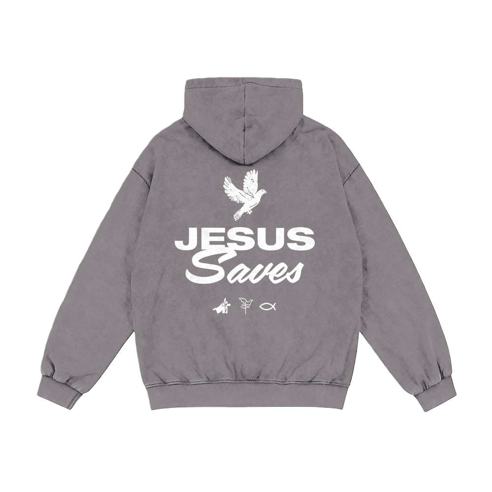 Christianartworkshop Dove & Cross Jesus Saves Hoody Jacket: conforto spirituale per ogni giorno - image 2
