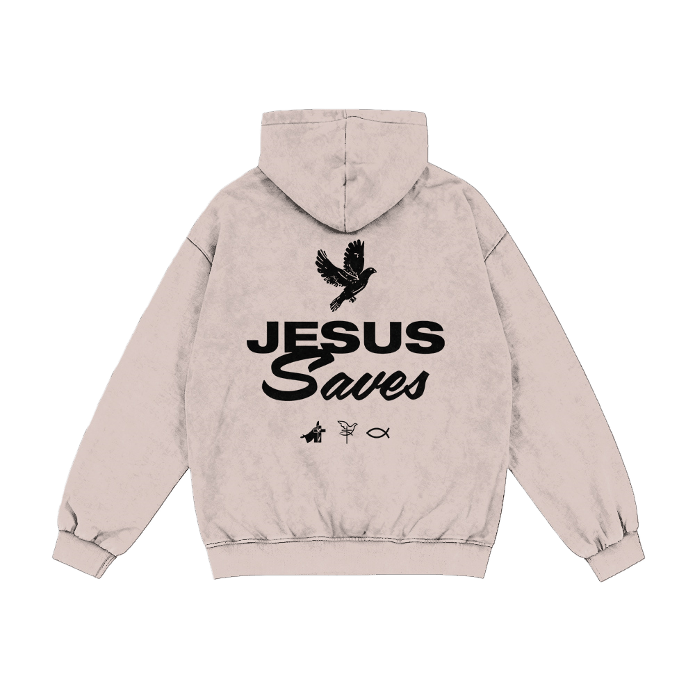 Christianartworkshop Dove & Cross Jesus Saves Hoody Jacket: conforto spirituale per ogni giorno - image 10