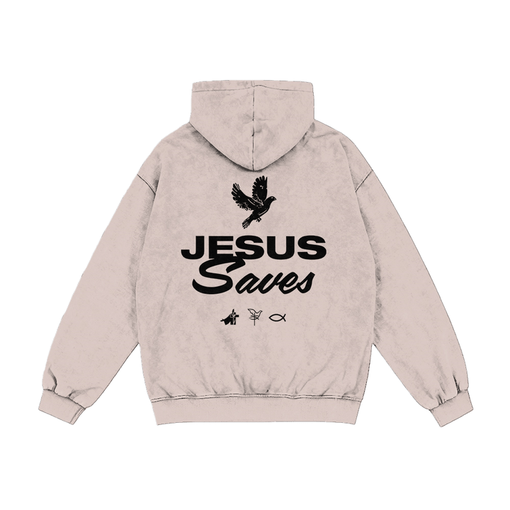 Christianartworkshop Dove & Cross Jesus Saves Hoody Jacket: conforto spirituale per ogni giorno - image 10